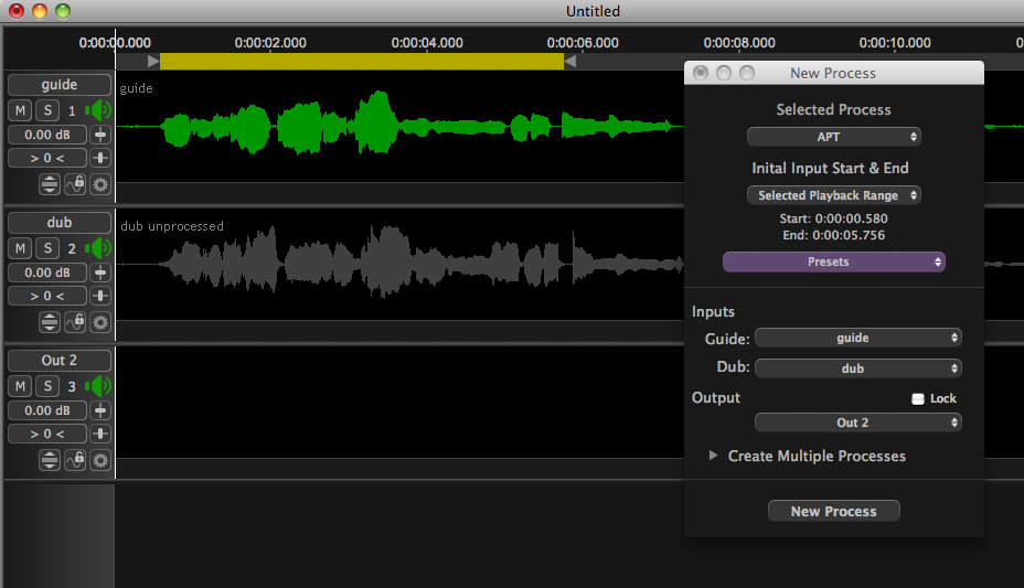 Creating Process with Playback Range